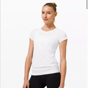 White Lululemon Swiftly Tech Short Sleeve